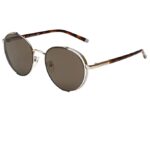 Calvin Klein Solid Round Unisex Sunglasses - ( Ck 1241K 201 56 S |56| Brown Color Lens )